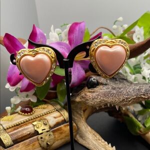 Joan Rivers heart clip earrings vintage
